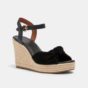 Coach suede wedge sandals